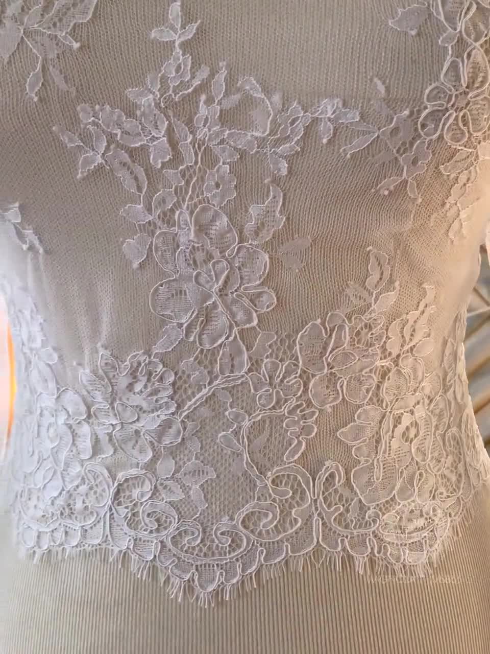 MAGNOLIA 3 / Lace Bolero With Long Sleeves, Bridal Lace Topper