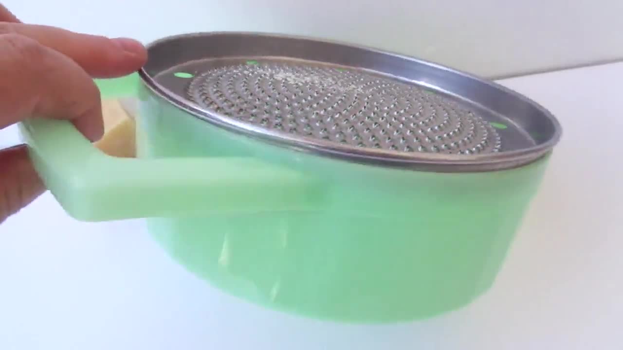 Vintage 1950s Italian Round Steel Cheese Grater Box for Parmesan