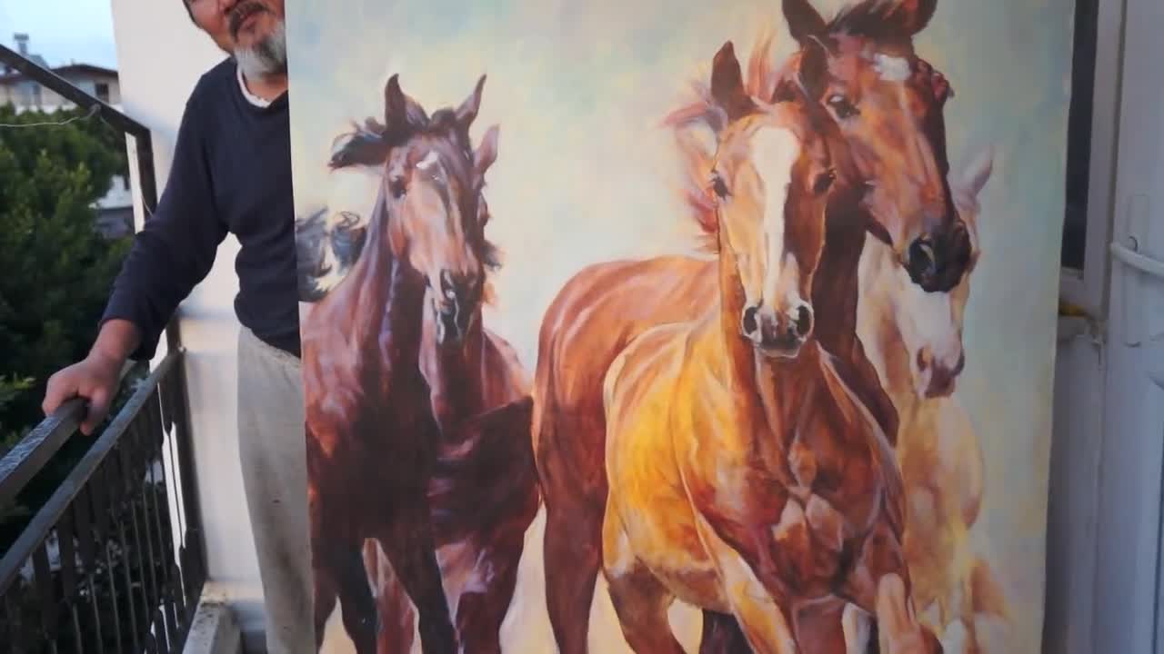 Horse Painting Original Art Extra Large Canvas Oil Big Size
