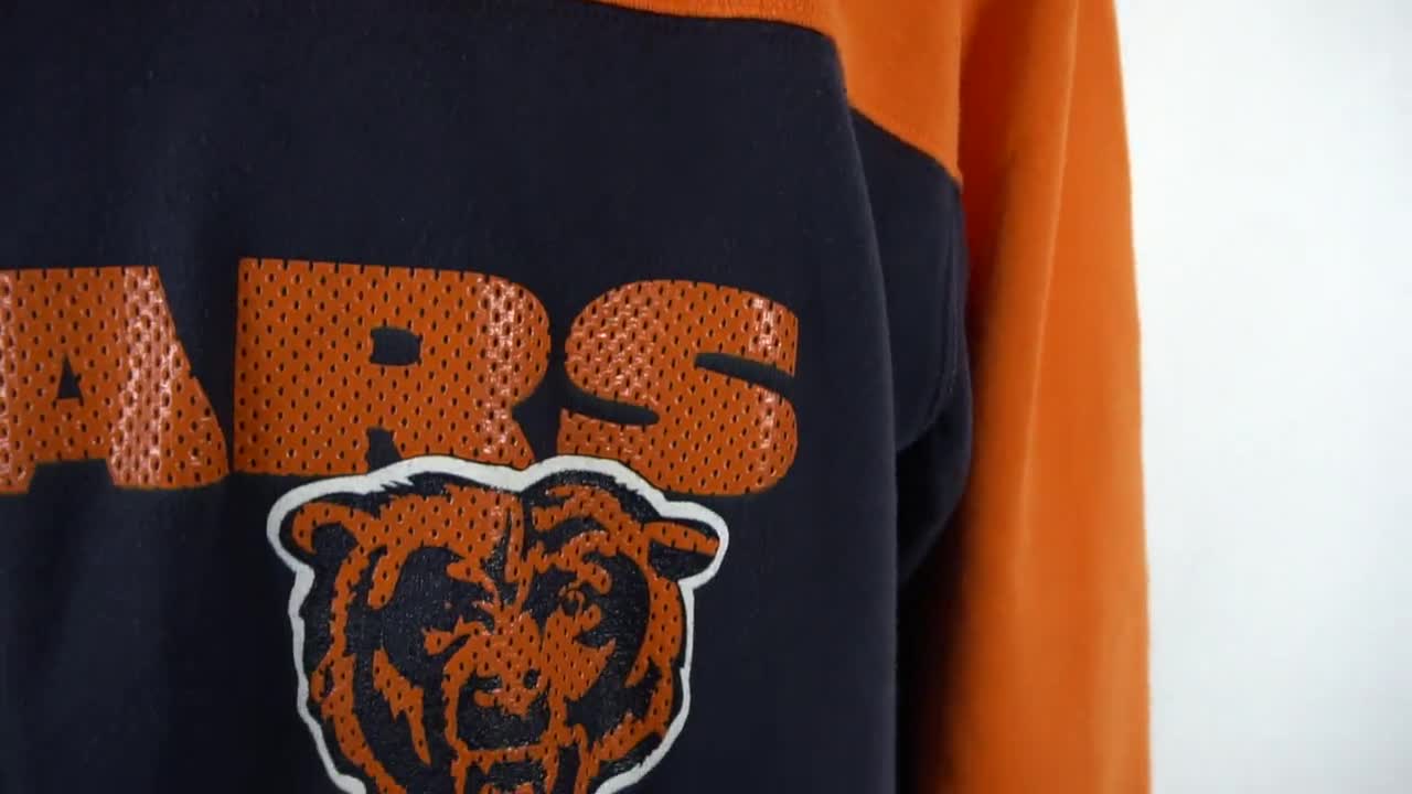 Chicago Bears Shirt Adult Large Orange Long Sleeve NFL Football