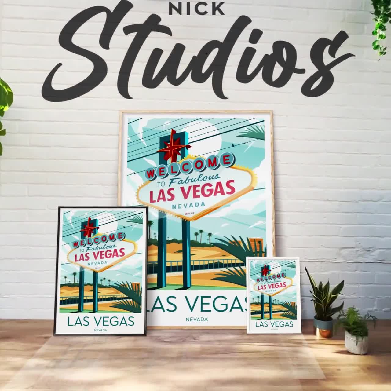 Impresión de viajes de Las Vegas - Nevada, Texto personalizado, Regalo  personalizado