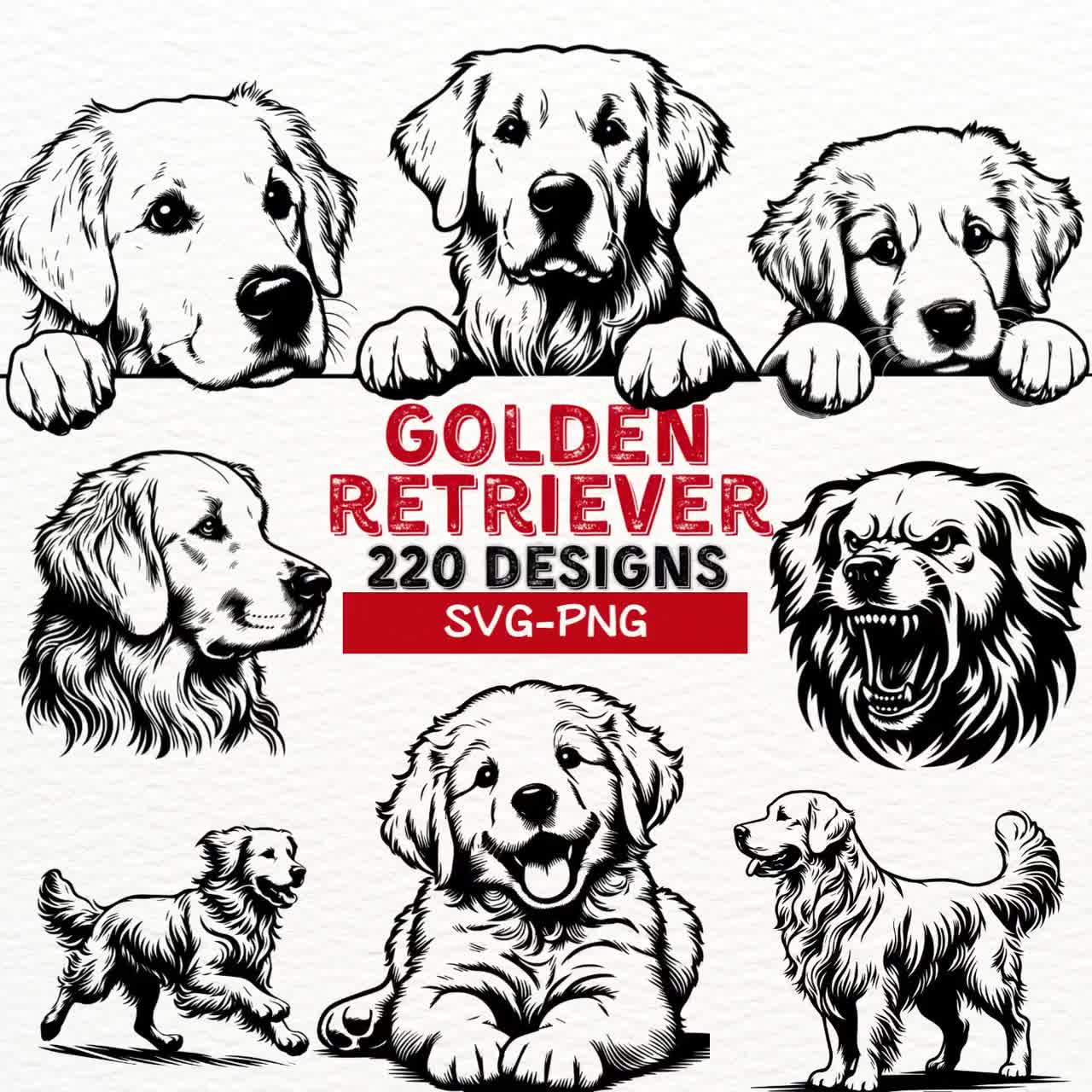 Golden Retriever SVG Designs | Dog Lover's PNG Bundle for Cricut