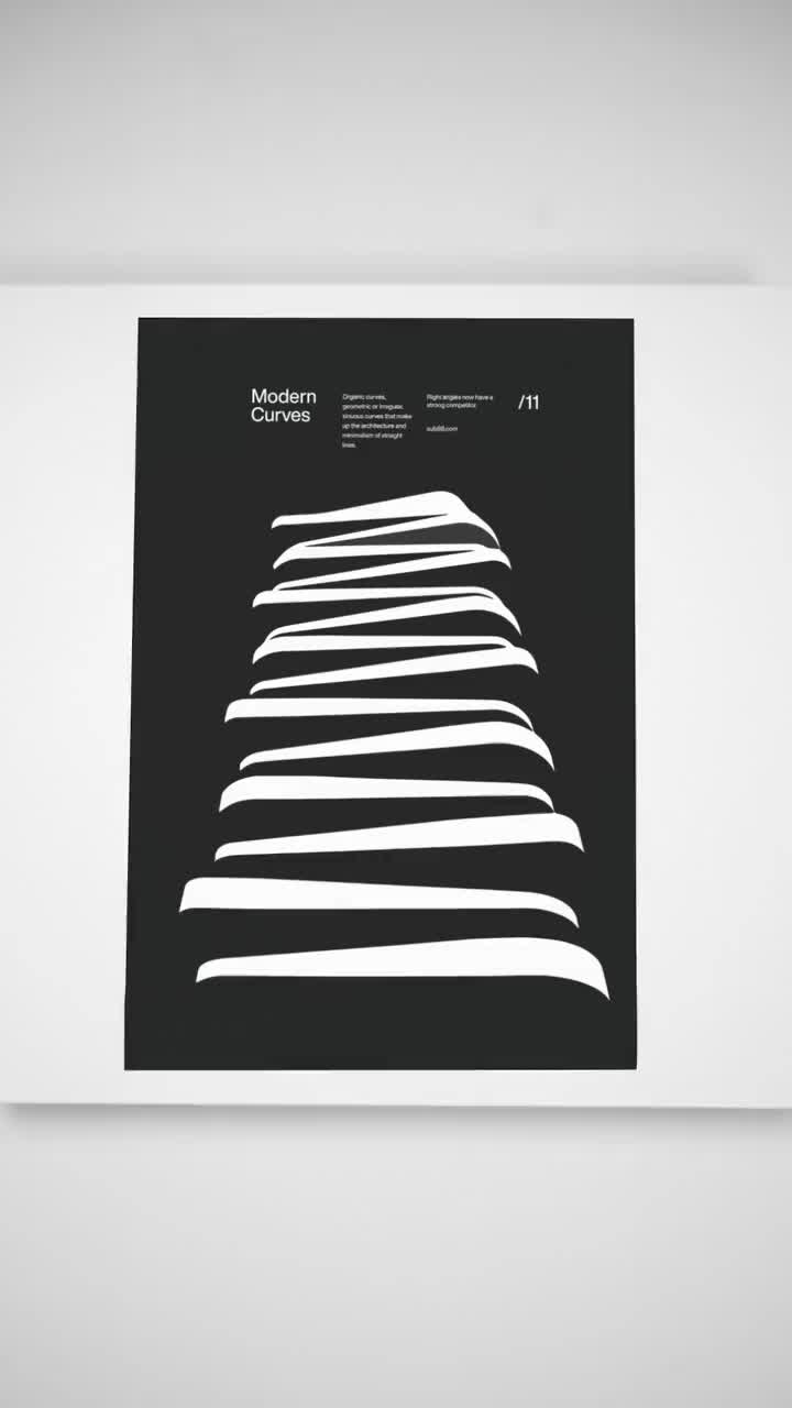 Modern Curves 11, Modern Architecture Design Poster, minimalist interior  wall decor, Modern Art, Print, Typographic, Helvetica Neue
