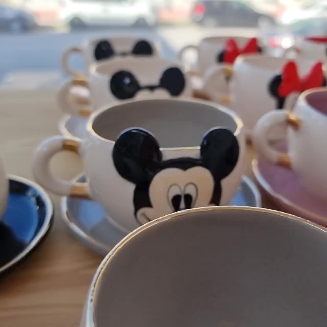 Juego doble de tazas de té de Mickey-Minnie Mouse, tazas de café  personalizadas de cerámica hechas a mano -  México