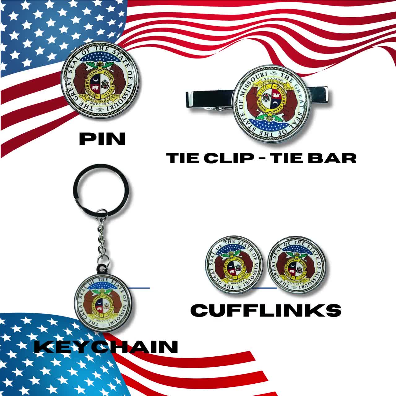 Jefferson City Missouri State Capital Key Chain Clip – Nestled Pines