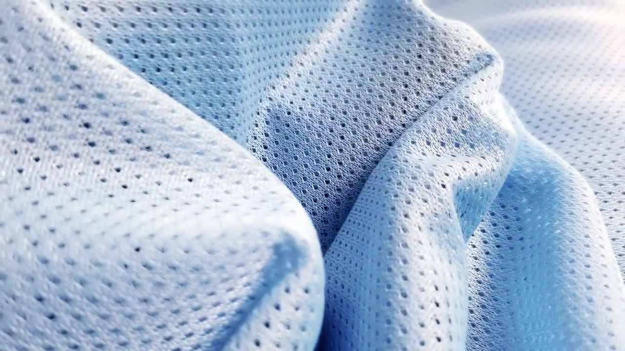 LIGHT BLUE Polyester Small Hole Athletic Sports Mesh Fabric (60 in