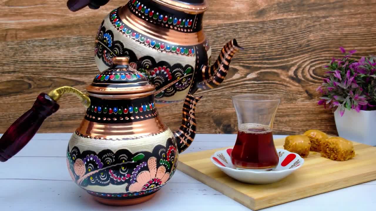 Turkish Double Copper Teapot 2850 Ml - Etsy