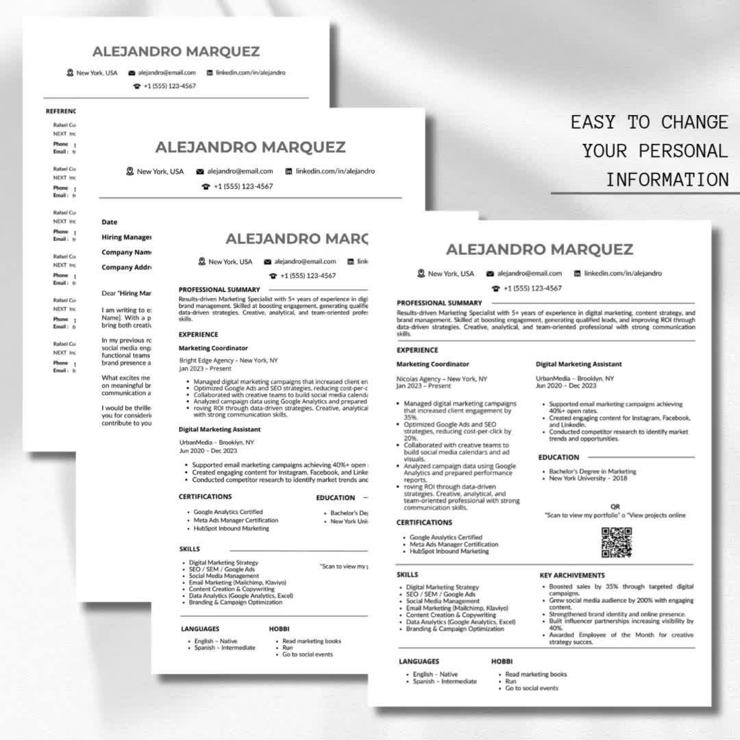 Elevate Your Career: Modern Canva Resume for Marketing Professionals Clean ATS Friendly video poster