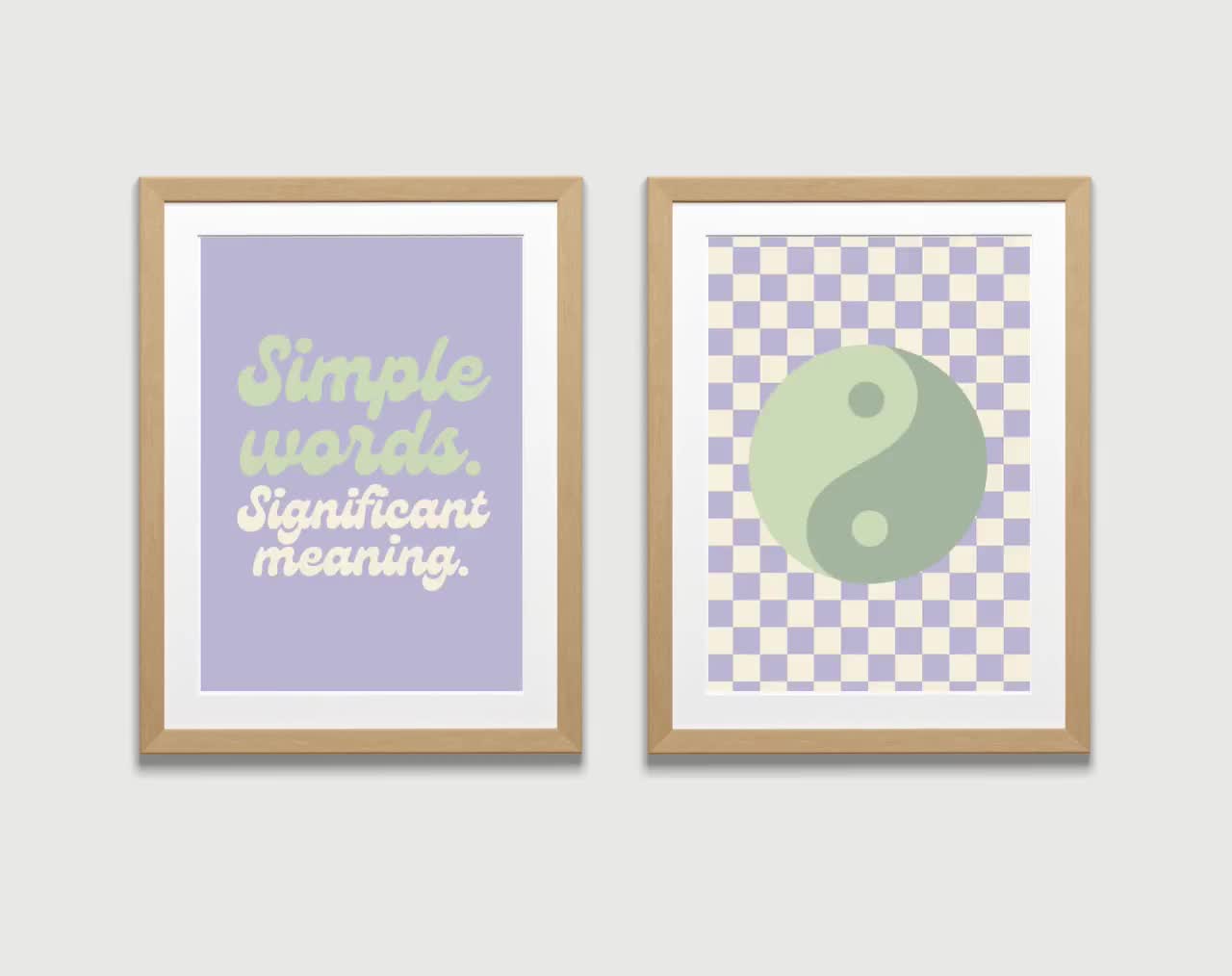 Simple Words Significant Meaning Set of 2 Retro Artwork - Etsy