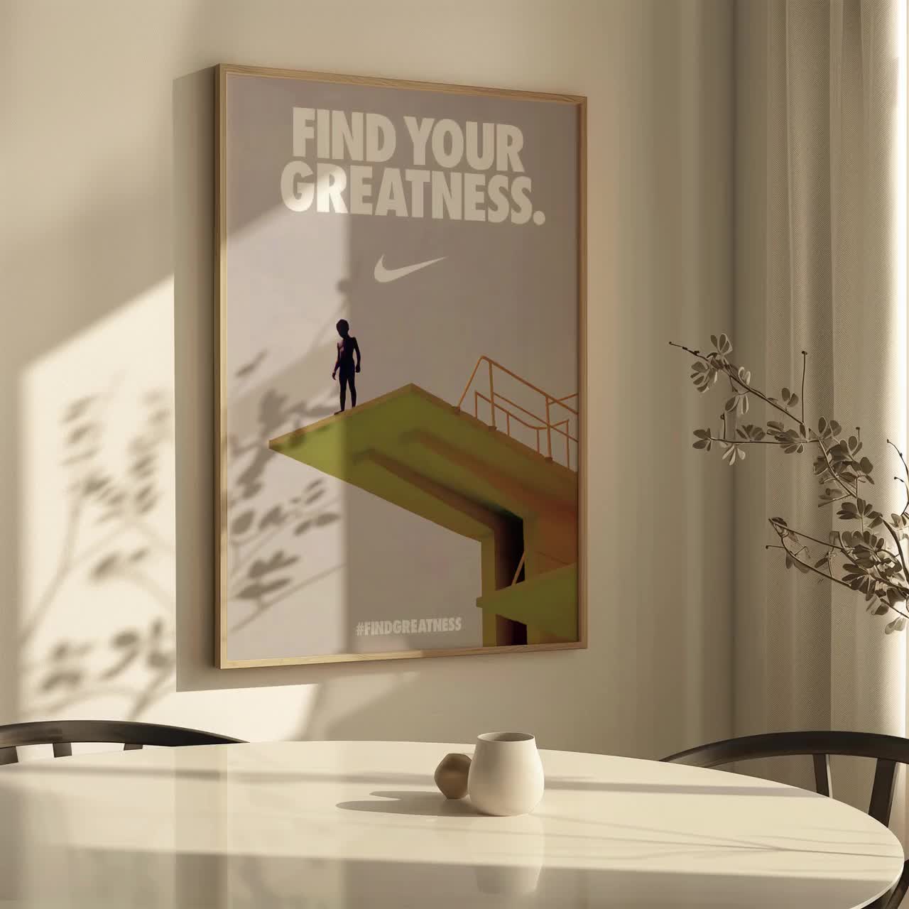 Nike Find Your Greatness Motivational Poster Nike Poster Inspiring Wall Art Minimalist Nike Quote Print for Office Gym or Bedroom Decor Etsy