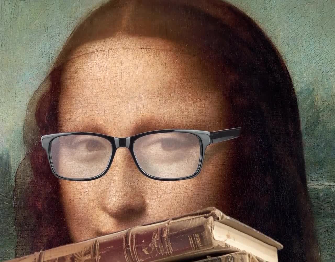 Stampa divertente per amanti dei libri della Monna Lisa: arte alterata ed eclettica (download digitale) video poster