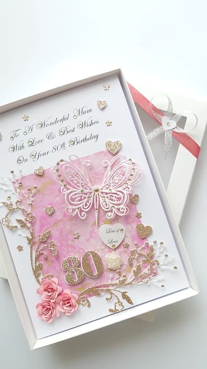 Luxury Boxed Handmade Birthday Card For Her - 'Sweetheart