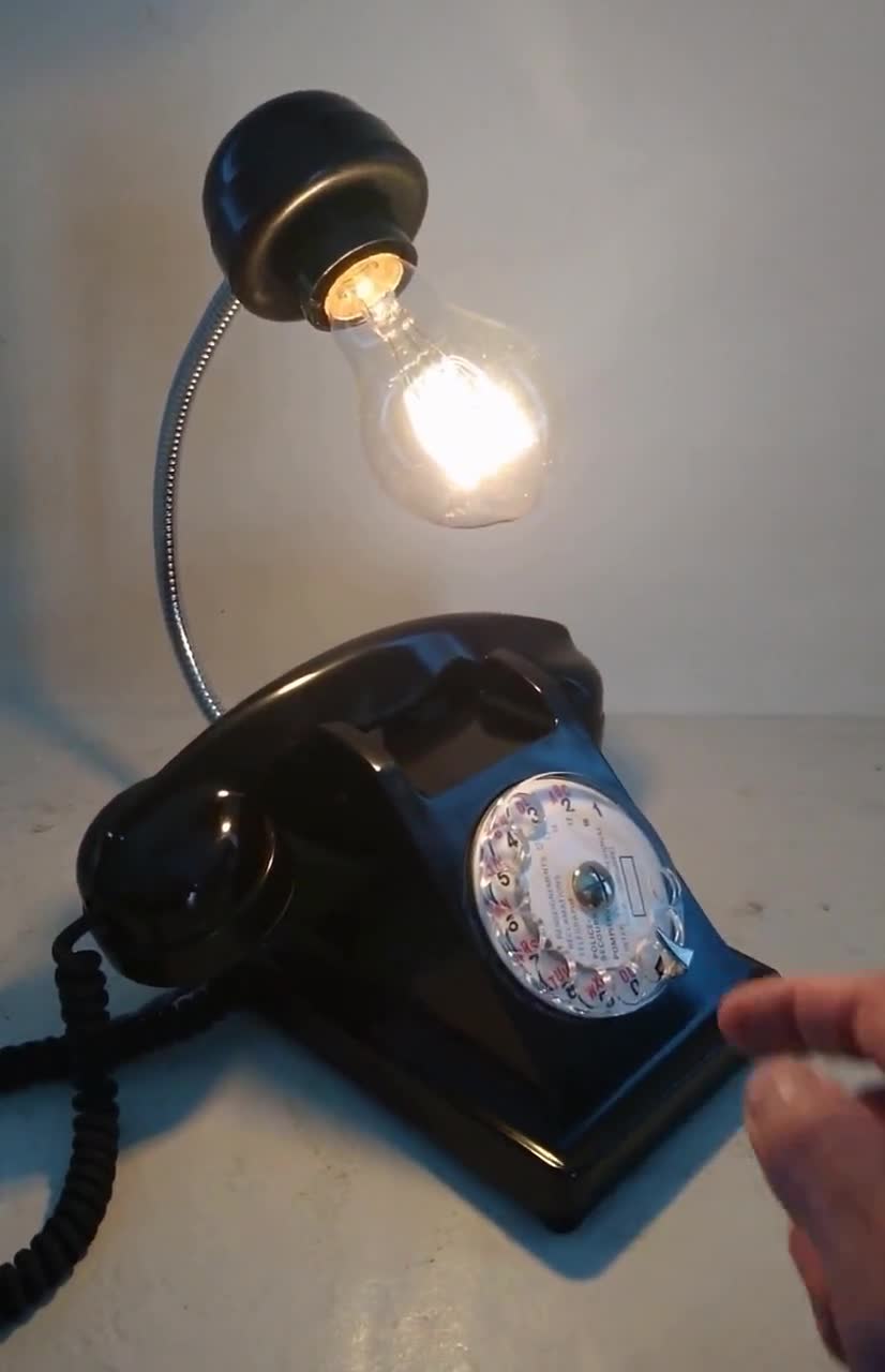 Vintage Phone Lamp - fashion Retro Phone - Retro Lamp - Mood Lamp - Upcycling Luminaire - U43 Phone