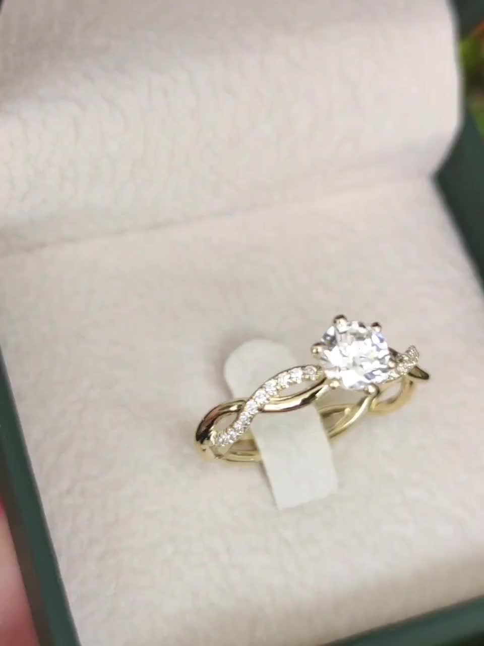 Anillo de compromiso de amor infinito de diamante anillo de - México