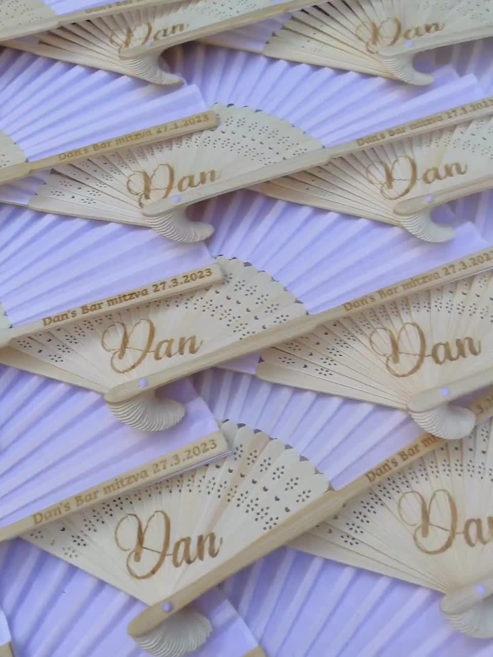 Wedding Hand Fan in a Gift Box. Personalized Folding Fan With Name