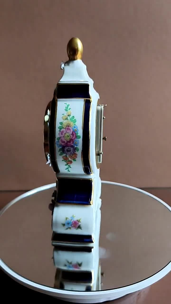 Dresden Design Sandizell Porcelain Clock Table Clock -mercedes