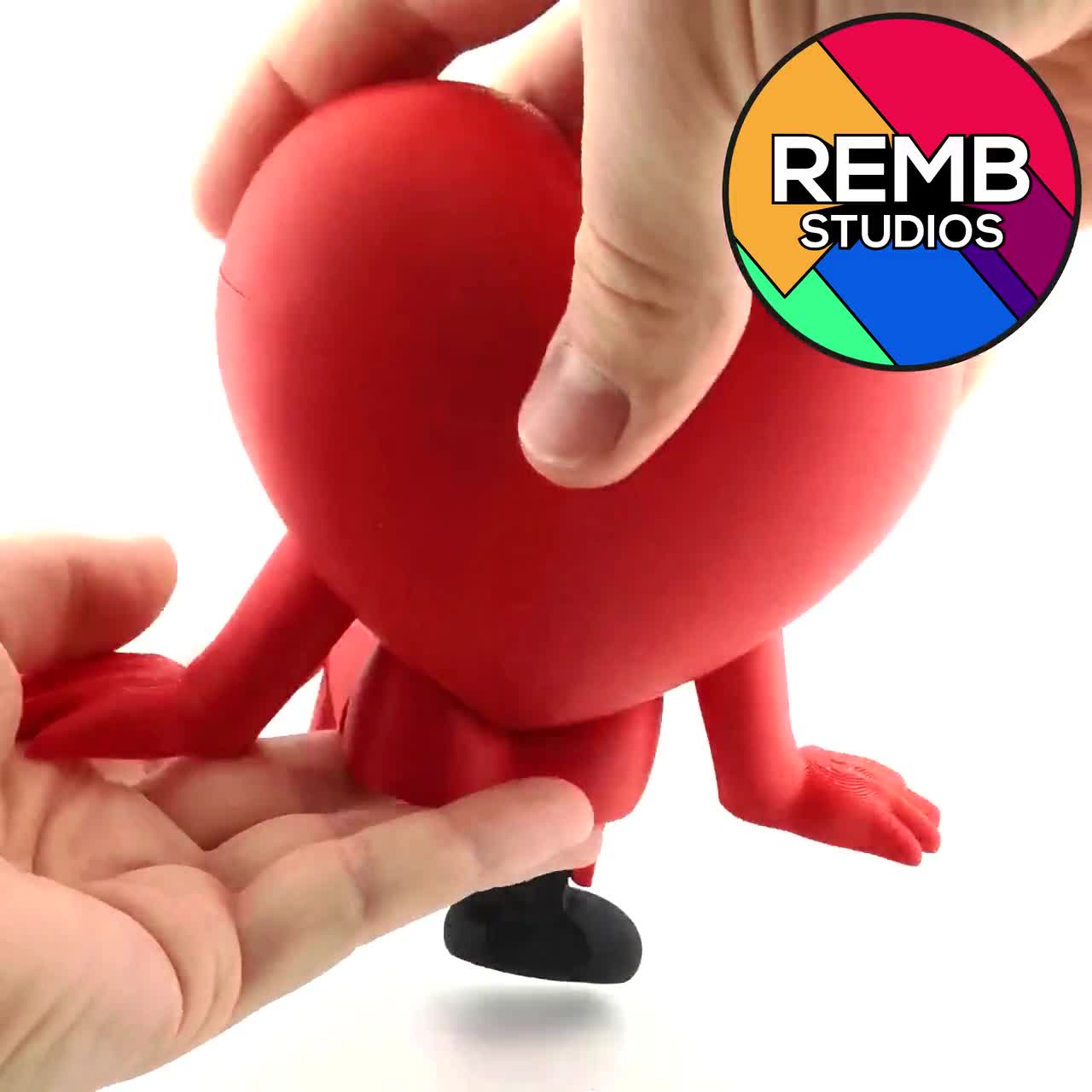 Flexi Heart With Hanging Legs STL File: 3D Printing Valentine's