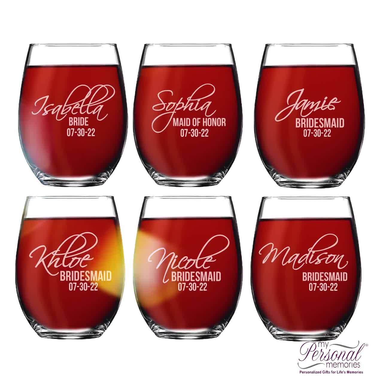 Personalized Etched Stemless Wine Glass Realtor Gift Housewarming Wedding  New