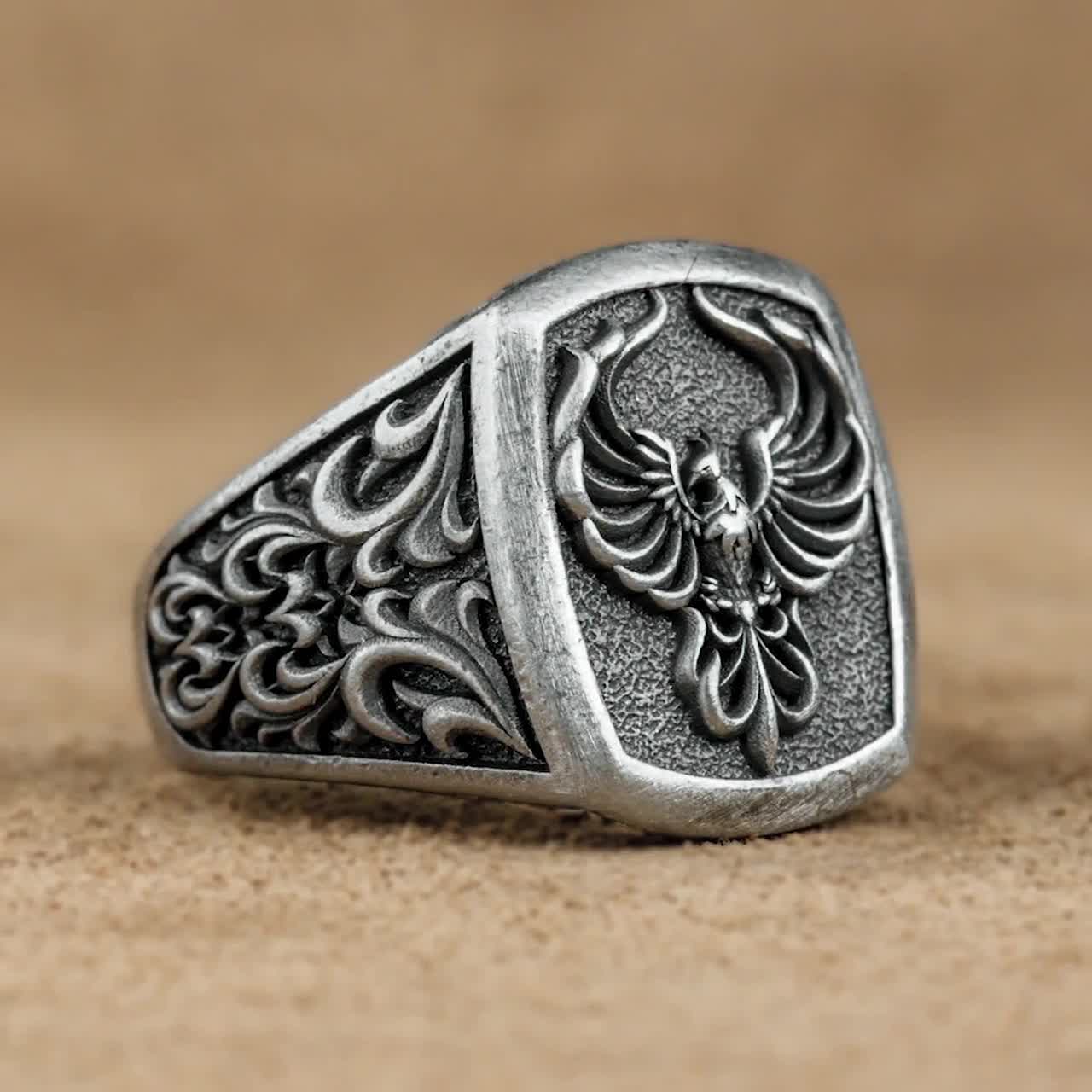 Bague Oiseau Phénix Pour Homme, Anneau De Coq De Poulet, Anneaux Totems