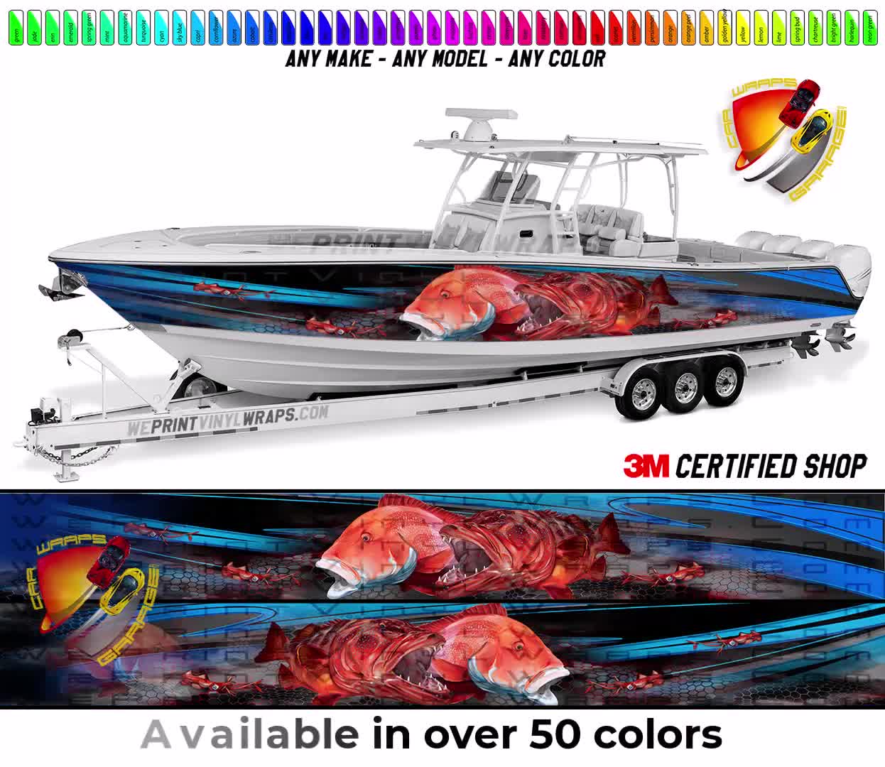 Snook Fishes Graphic Vinyl Boat Wrap Fishing Pontoon Sportsman Watercraft  Etc.. Boat Wrap Decal 