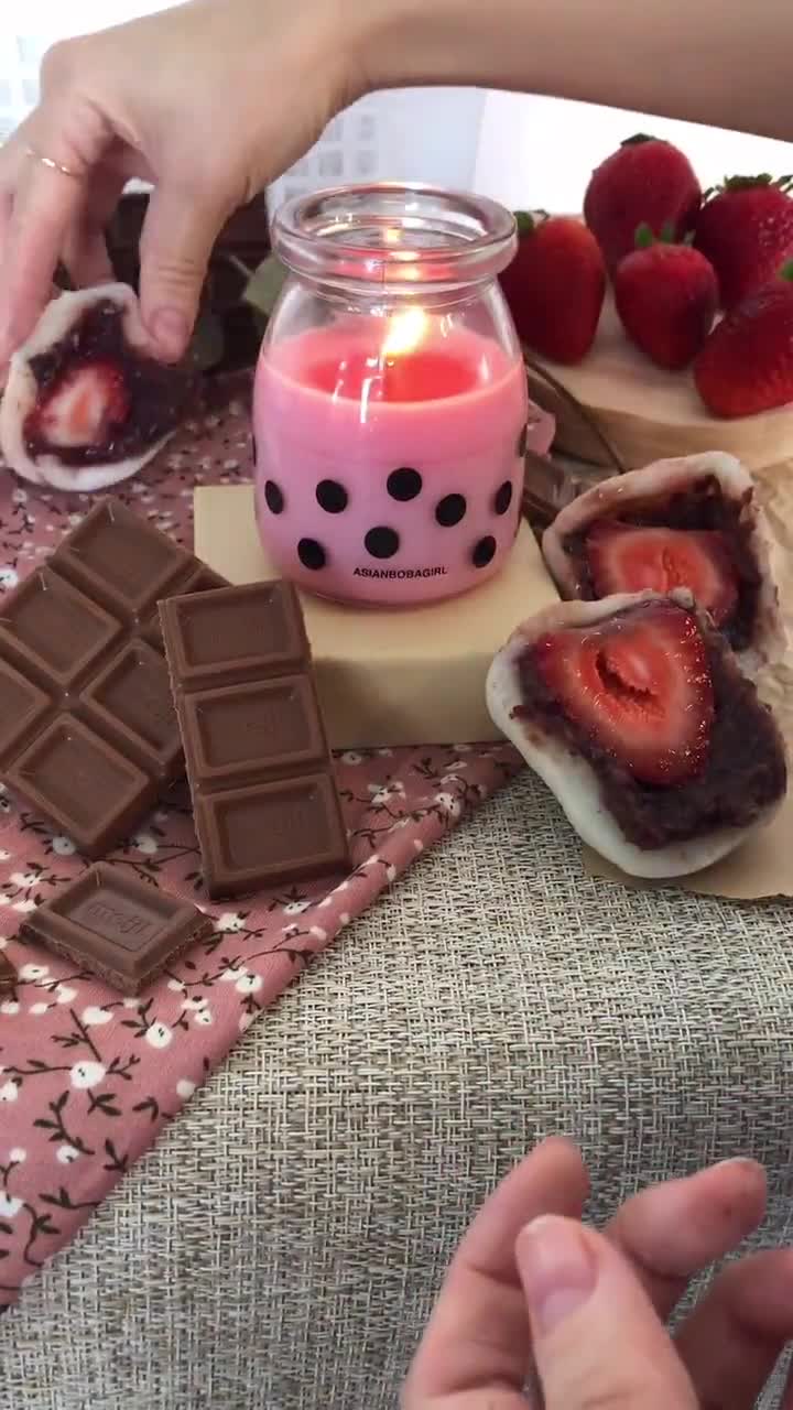 Chocolate Strawberry Daifuku Candle