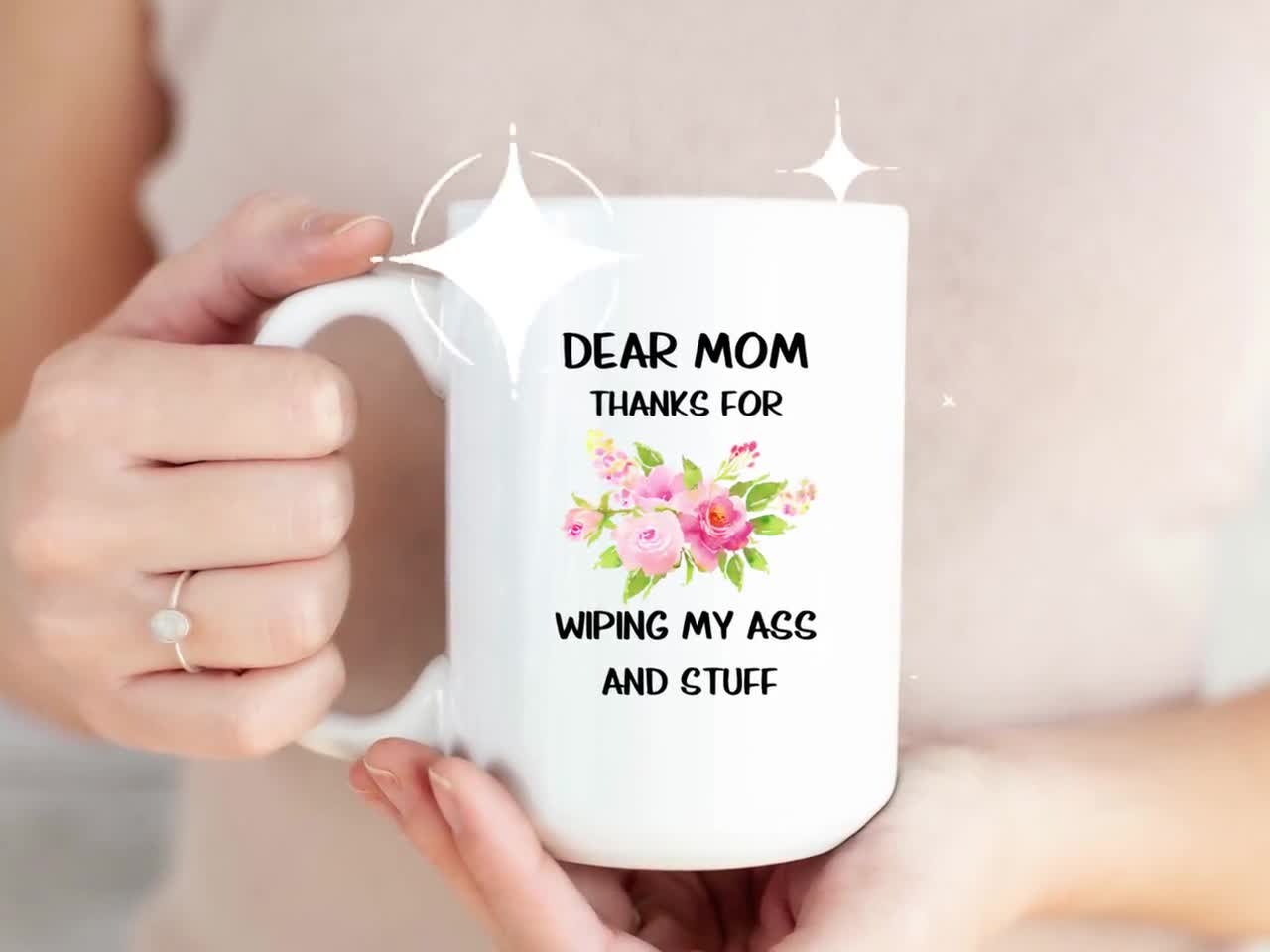  Gift for Mom from Awesome Daughter, Gifts for Mom Who Has  Everything, Neat Gifts for Mom, Funny Toilet Humor Butt Coffee Mug : Home &  Kitchen