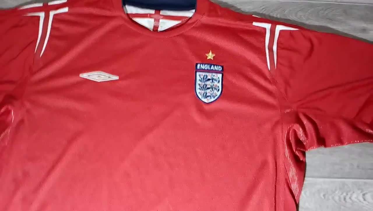 England Team Jersey Away football shirt 2004 - 2006 Red Umbro Trikot Mens  SZ XL