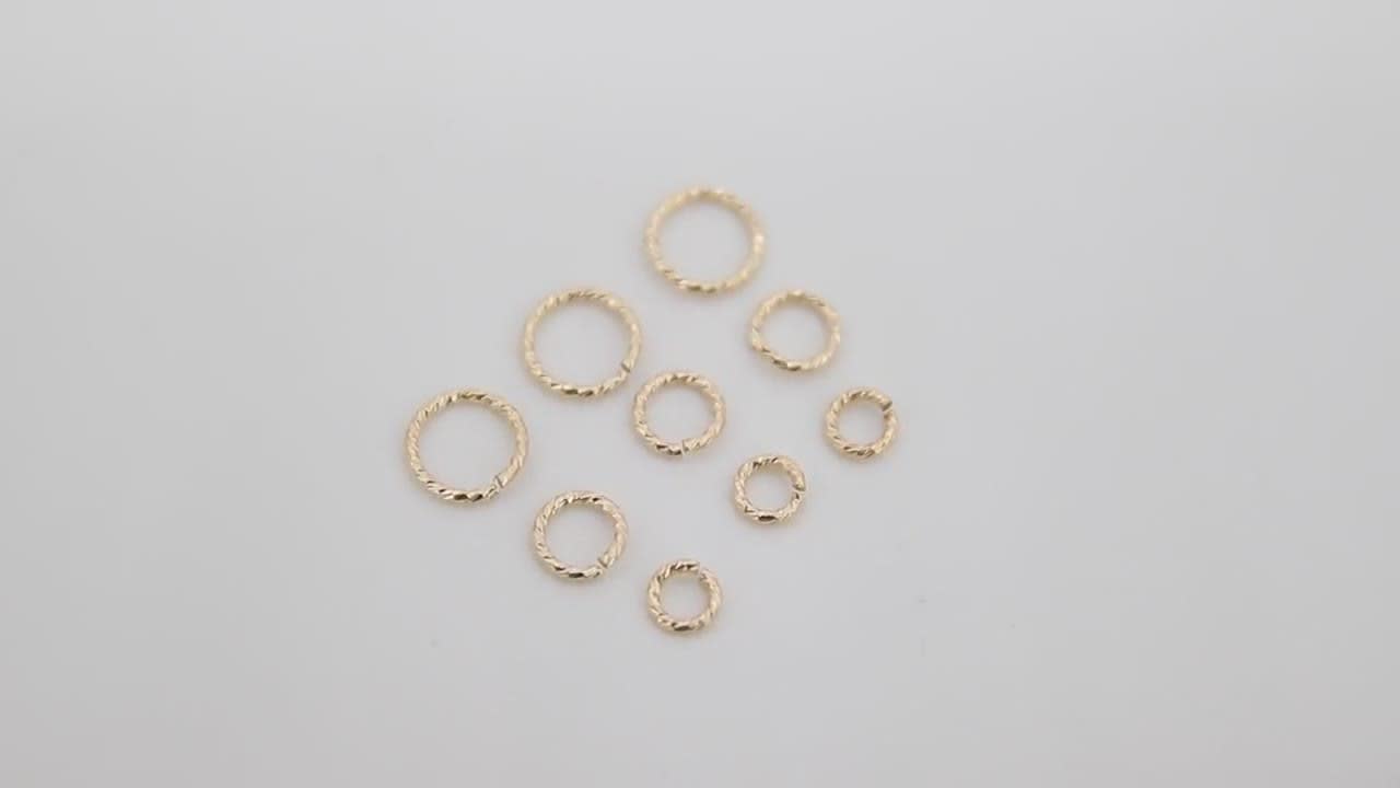 10 Pc Bag of 6.5 mm 20 Gauge 14K Gold Filled Open Sparkle Jump Rings