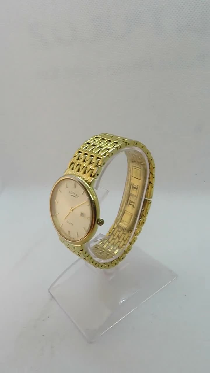 Rotary elite discount 18k gold watch