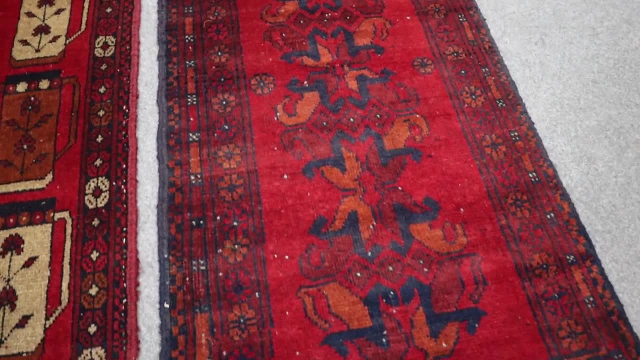 3'3x2'0フィート、3枚セット ヴィンテージ スモール エントランスラグ