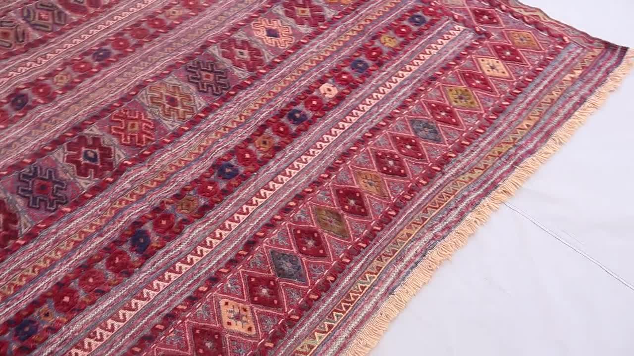 vintage Afghan【アフガンラグ】barjasta マルチカラー vintage Afghan
