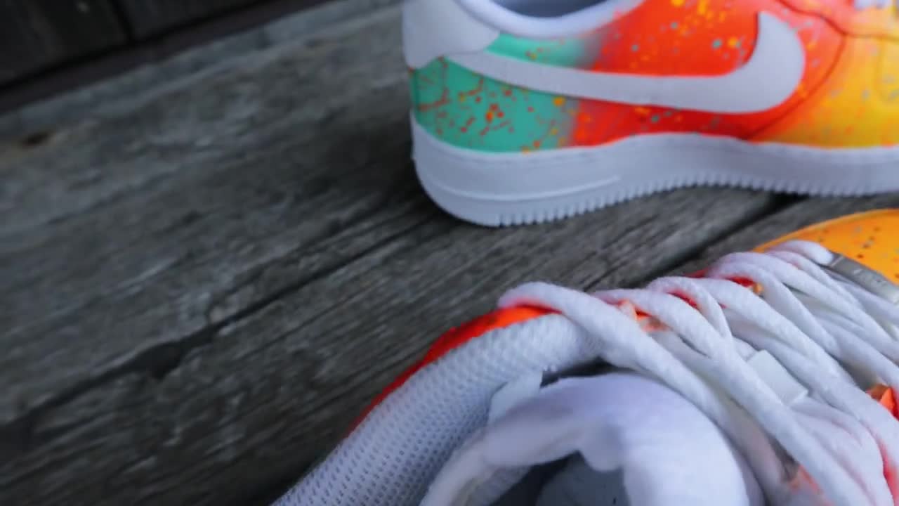 Nike Air Force 1 Custom Explosive Neon Shoes