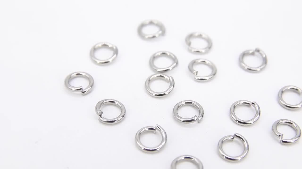 Stainless Steel Silver Jump Rings, Open Snap Close Rings 2384, 6