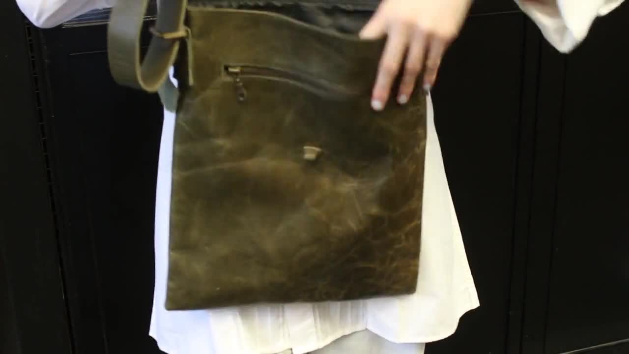 Large Olive Green Twister, Messenger Bag, Front Pocket Under Large Olive Green Twister, Messenger Bag, Front Pocket Under