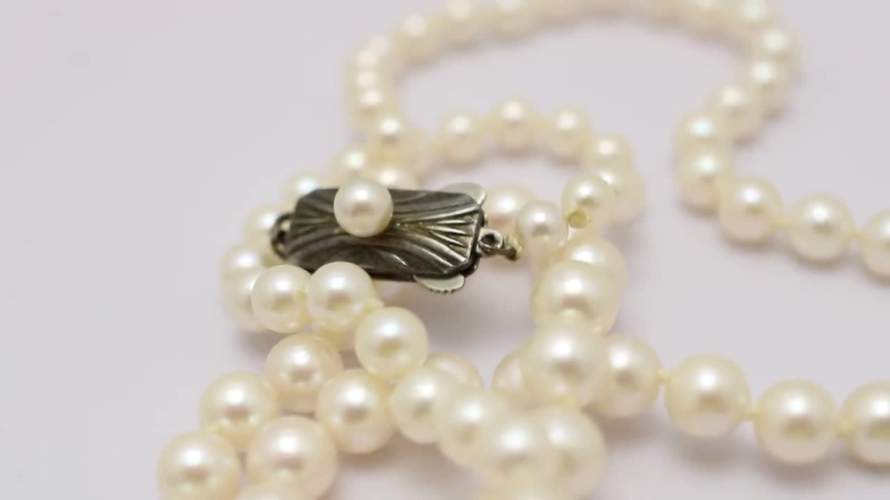 MIKIMOTO オールドミキモト 本パールネックレス 約6mm玉 真珠/銀