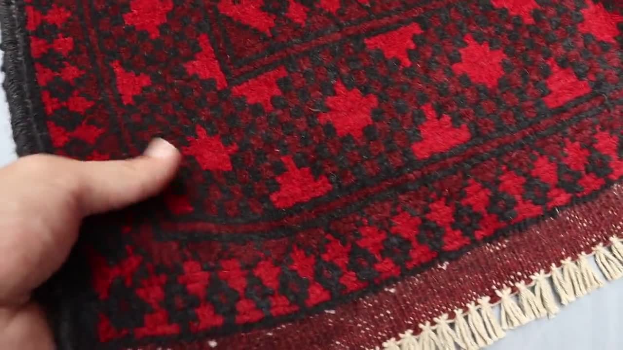 10 フィートのランナーラグ、ヴィンテージ トルクメン エルサリ