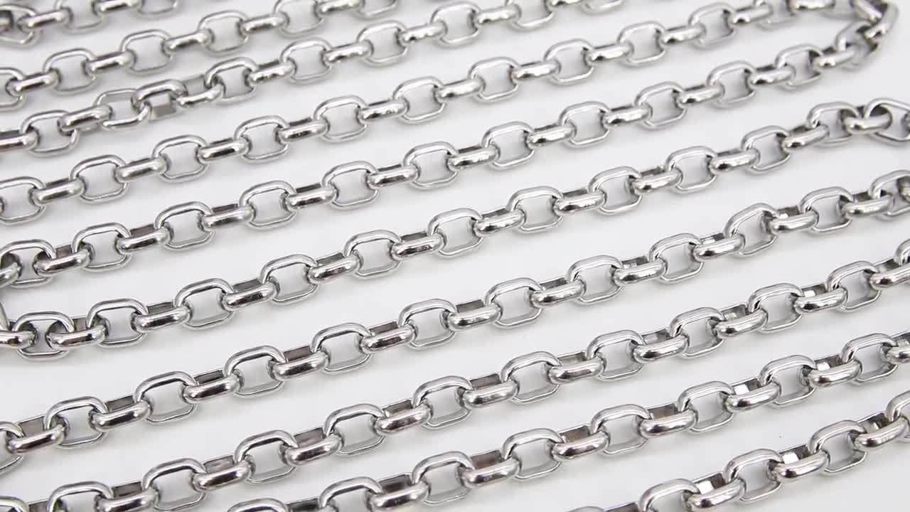 Stainless Steel Jewelry Chain, Soldered Closed Links, Rolo Style