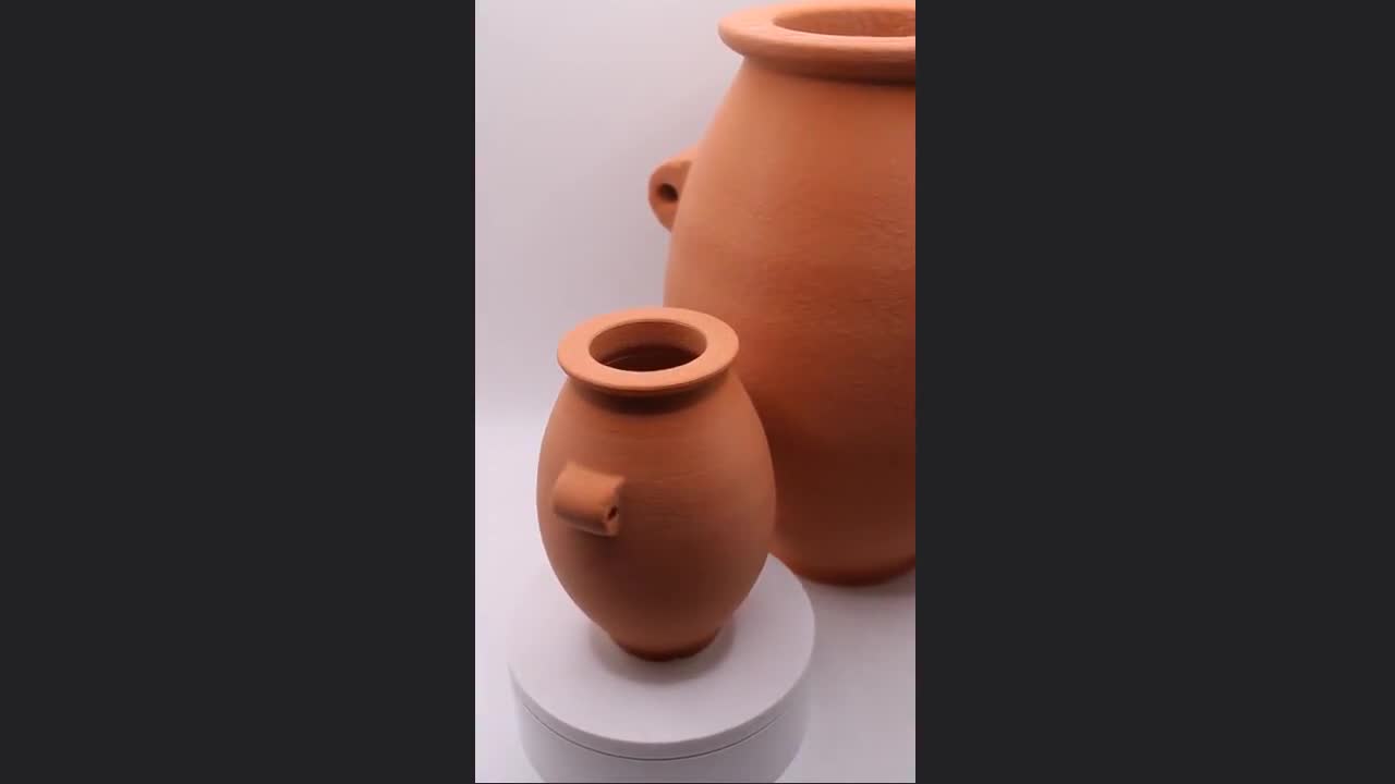 エジプト先王朝時代の花瓶、古代エジプトの陶器、テラコッタ風3D