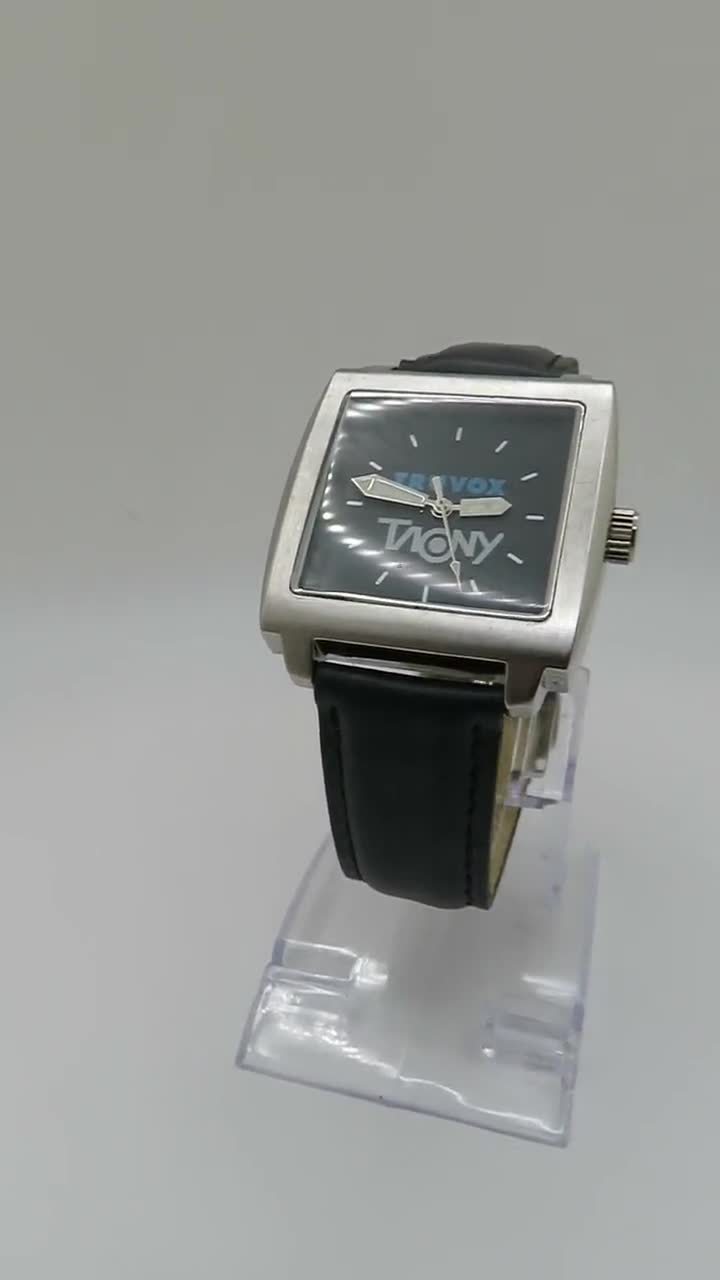 Avaner Orologio Unisex Quadrato Con Numeri Romani - Cinturino In PU Nero, Movimento Al Quarzo