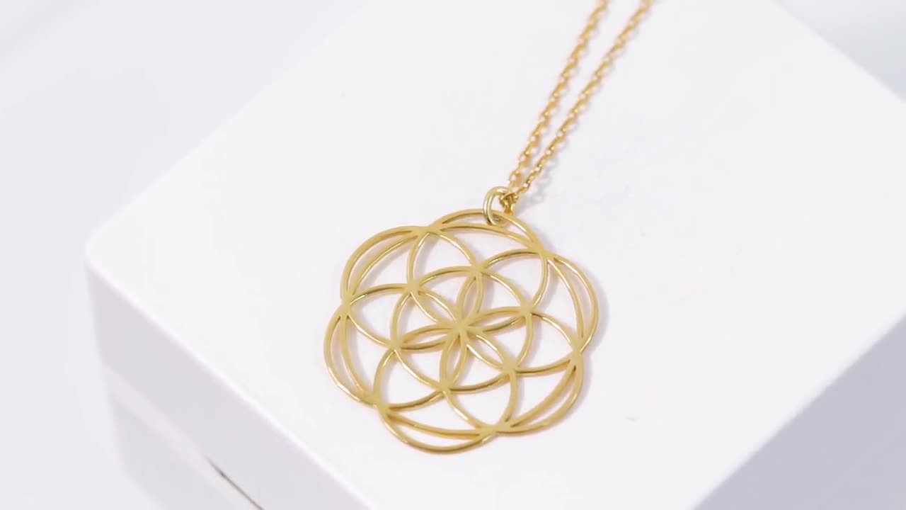 81stgeneration Collana in Argento 925 con il Seme della Vita per