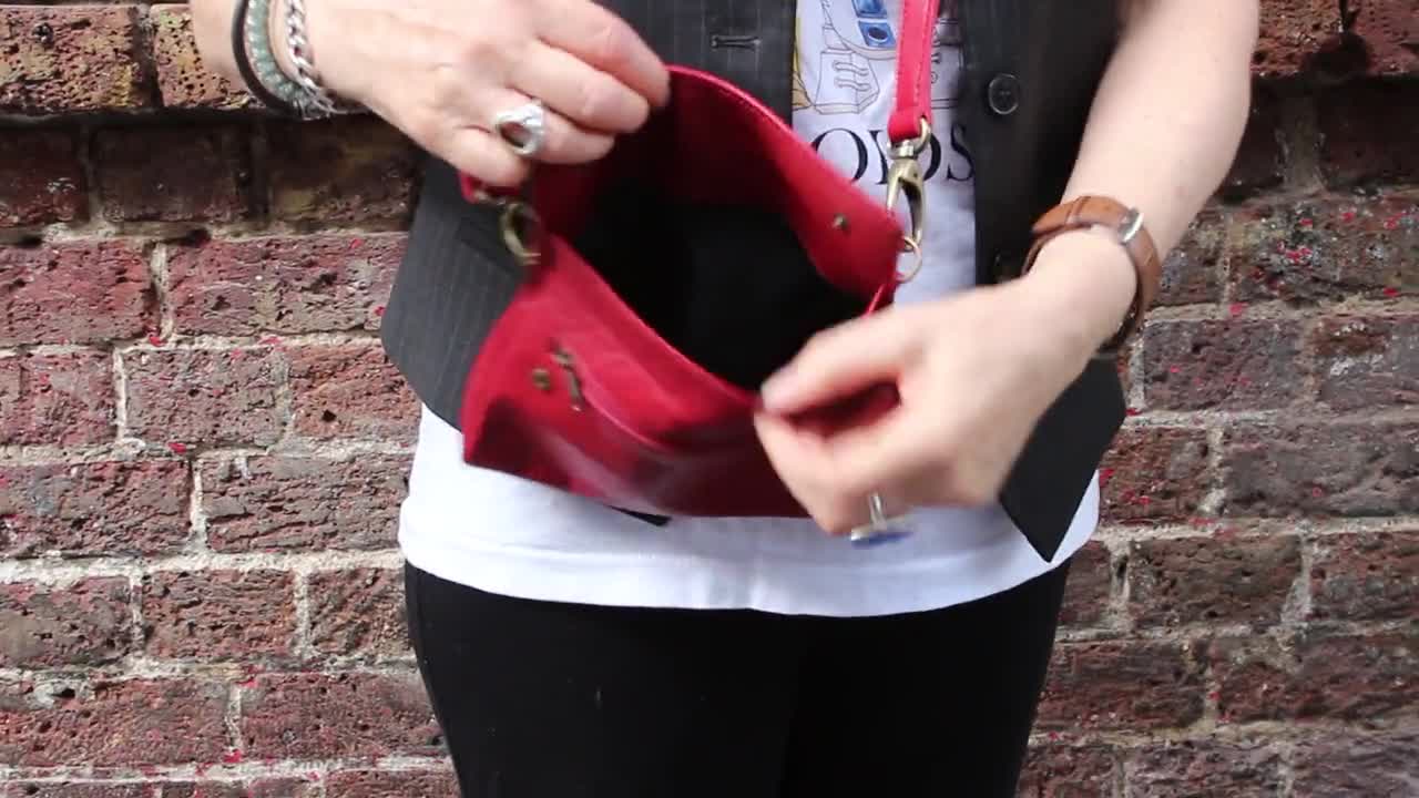 Mini Leather Bag Red Tiny Bag Mobile Phone Bag Francesca 