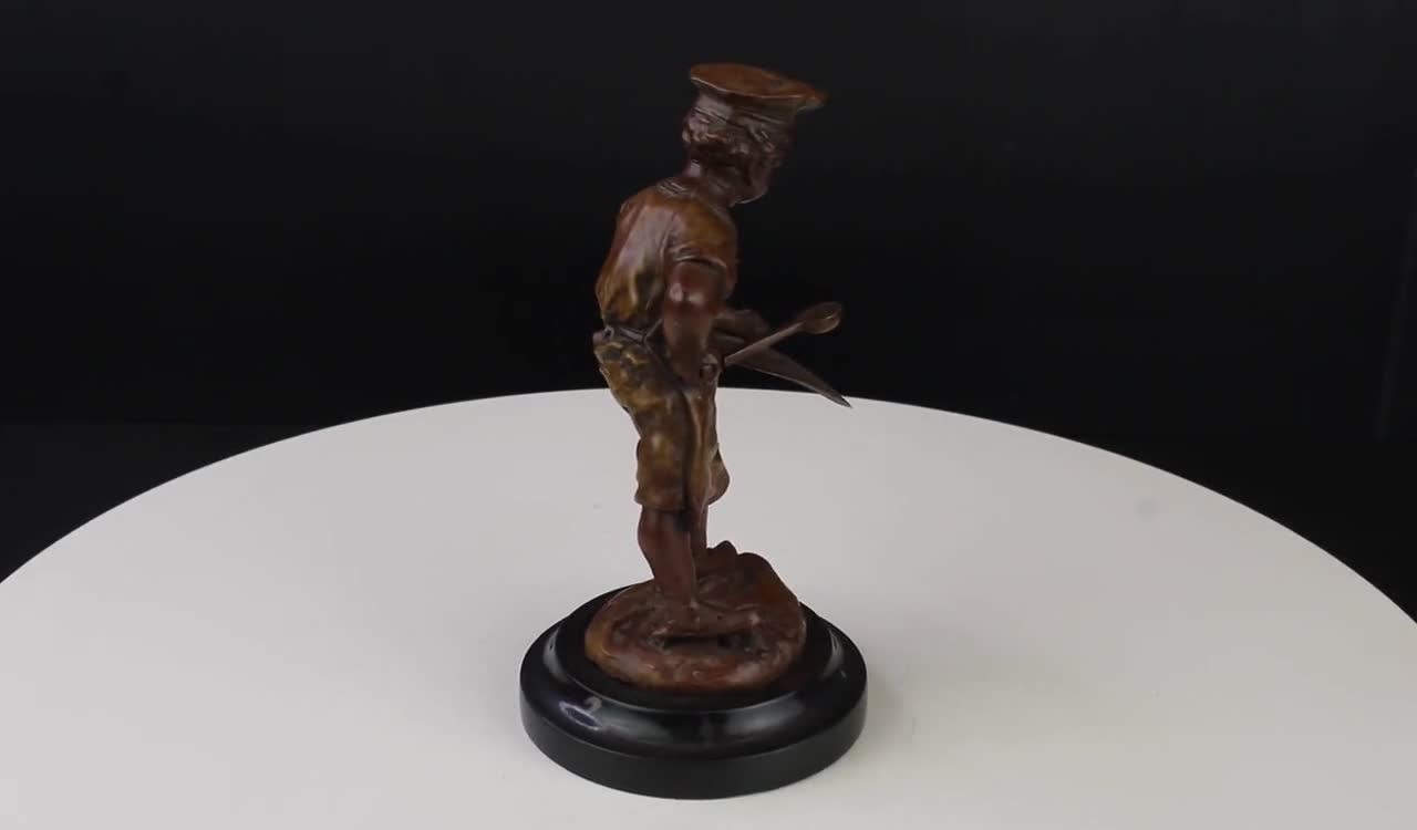 Décoration de statue de chef, artisanat de décoration de restaurant