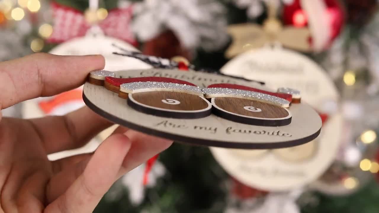 Funny Christmas Ornaments 2024 - Wood Dear Santa Decoration With Adult Humor