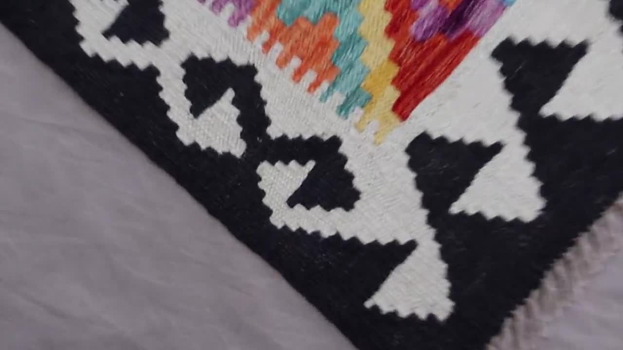 アフガンキリム　ランナー 2'8x9'8フィートのランナーアフガンキリムラグ、トルクメンフラット