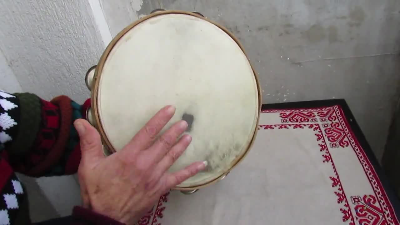 Vintage Wooden Tambourine, TunayVintage Wooden Tambourine, Tunay  