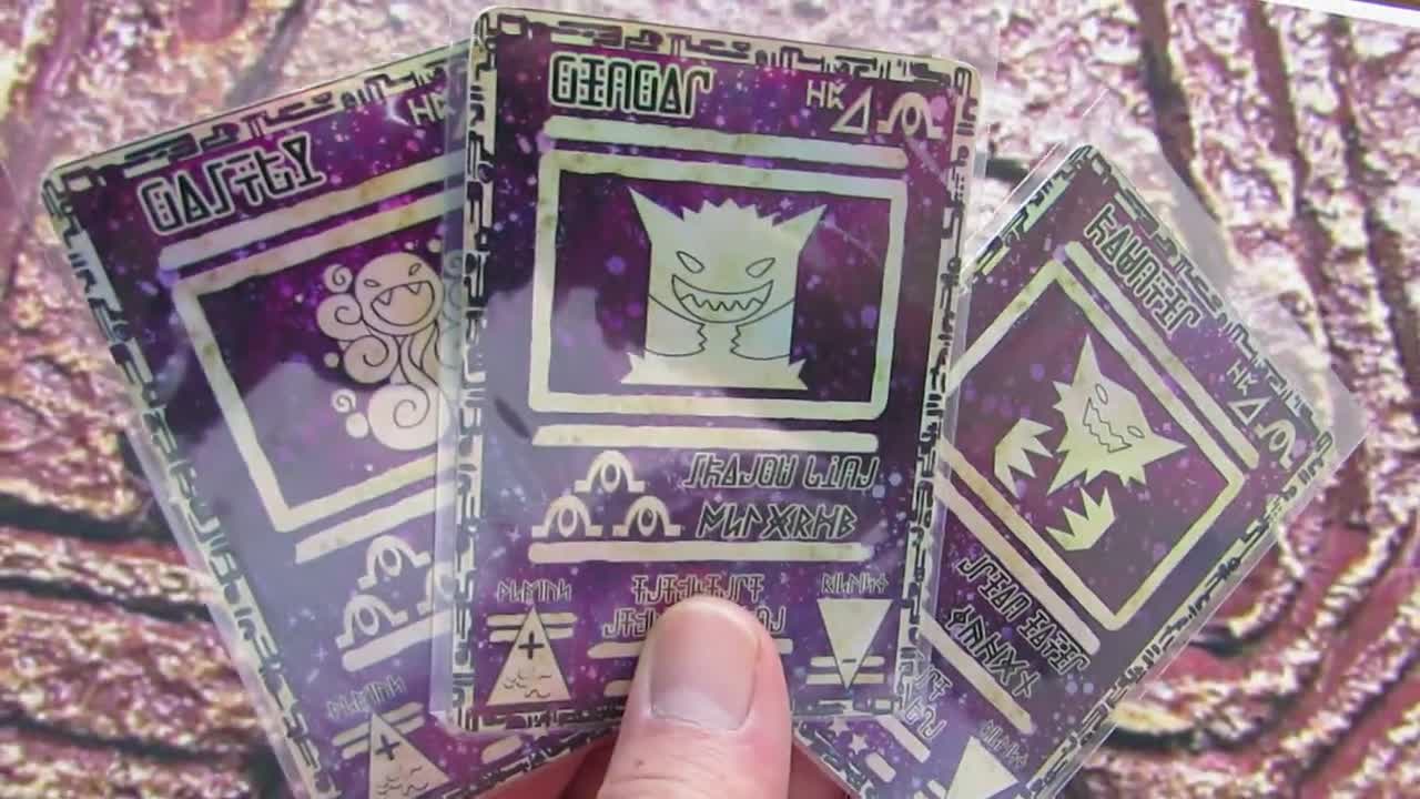 M Gengar & M Shiny Gengar Ex Proxy Pokemon Card Premium Quality Set 2 Cards  -  Israel