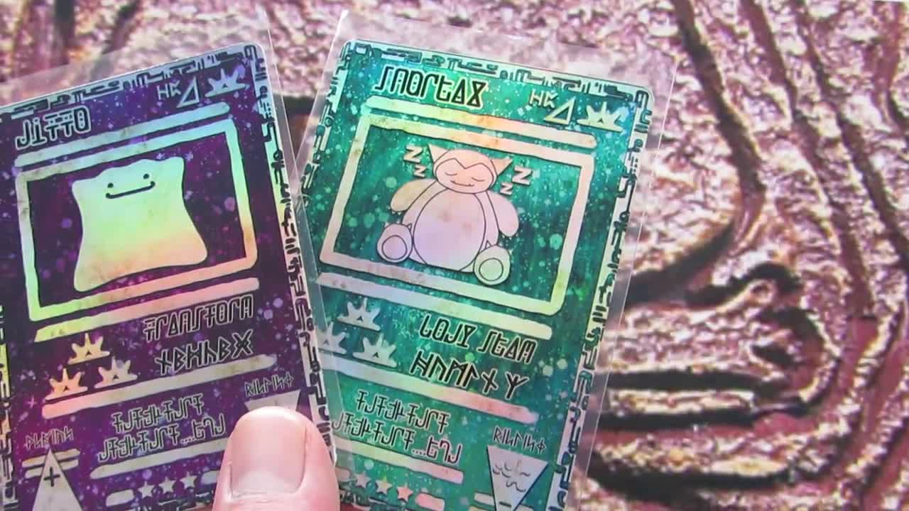 Ditto & Snorlax Ancient Origins Custom Pokemon Card Holographic Premium  Quality Set 2 Cards