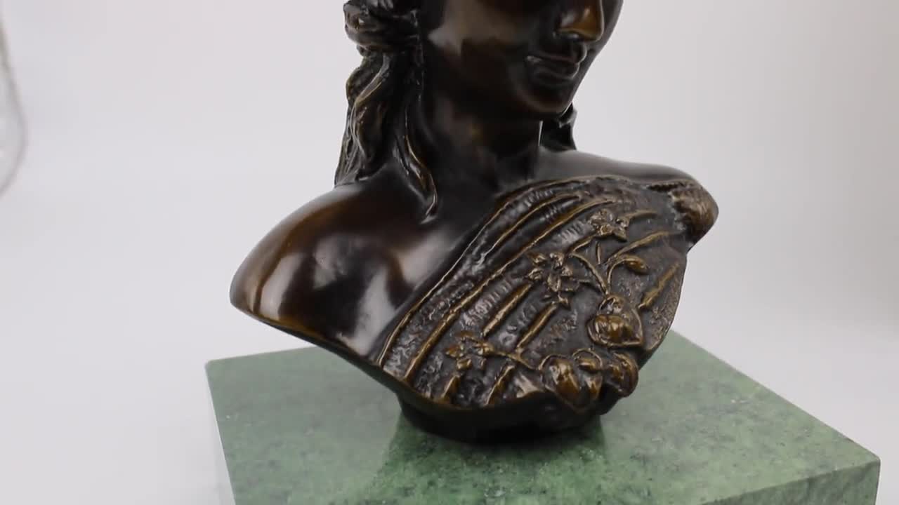 ブロンズ彫刻、エマニュエル ヴィラニス、署名、1900 年頃のアール
