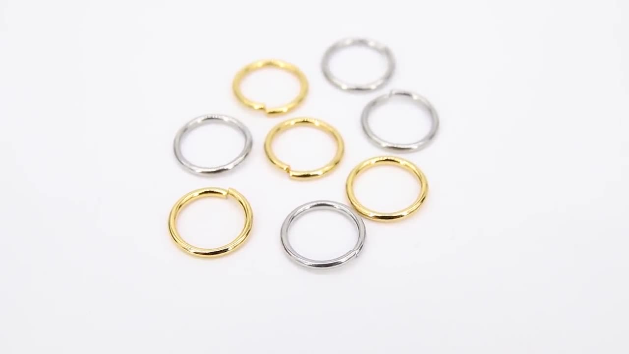 Stainless Steel Gold Jump Rings, 13 mm Open Twisted Silver Rings #384, – A  Girls Gems