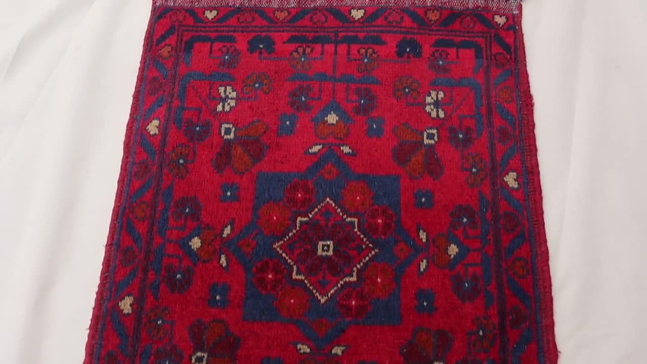 1'9x5 アフガニスタン ブハラ ラグ 55 x 150 cm 見事な Khal Muhammadi